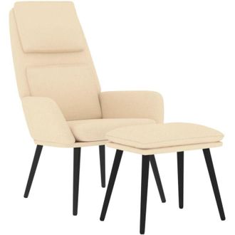 vidaXL Sill&oacute;n De Relax Con Reposapi&eacute;s De Tela Color Crema Vidaxl