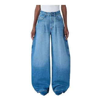 Jacquemus Wide-leg Ovalo Jeans - female - Jacquemus - Wide Jeans - Blue - W27 - Jeans