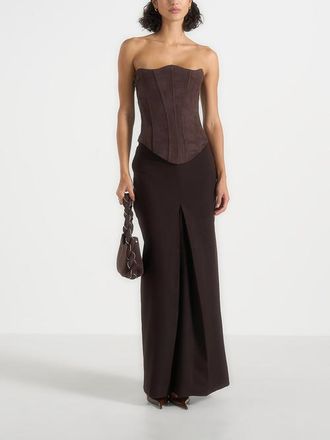 Mani&egrave;re De Voir Regine Maxi Skirt in Brown at Nordstrom, Size 10