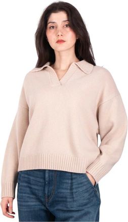 Max Mara V-neck Knitwear, female, Beige, S, Agre Wool Polo