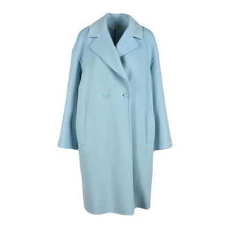 Marella Double-Breasted Coats, female, Blue, Size: 2XS Wool Coat