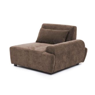 Oviala Sill&oacute;n izquierdo para sof&aacute; modular respaldo ajustable de 109 cm marr&oacute;n