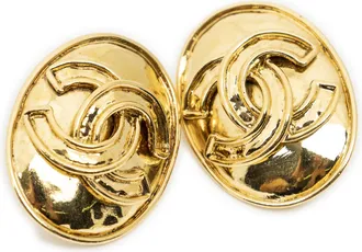 Chanel CC Oval Clip On Earrings oorbellen