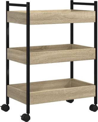 vidaXL Vidaxl - Carrito De Cocina Madera De Ingenier&iacute;a Roble Sonoma 50x30x70 Cm