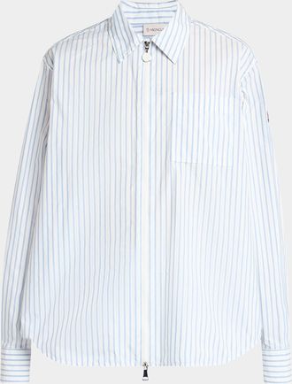 Moncler Stripe Long-Sleeve Zip Shirt