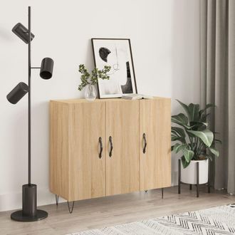 vidaXL Vidaxl - Aparador De Madera De Ingenier&iacute;a Roble Sonoma 90x34x80 Cm