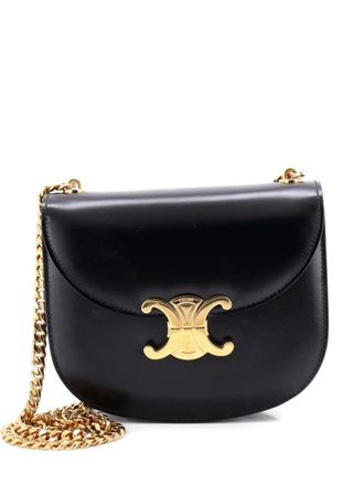 Celine Triomphe Besace Clea Chain Flap Bag Leather shoulder bag - Black