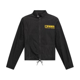 Maison Margiela Light Jackets, male, Black, Size: M Vintage-style Sportswear Jacket