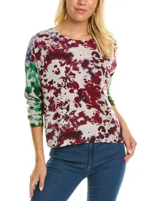 Autumn Cashmere Ink Blot Crew Cashmere Sweater In Multi