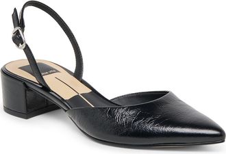 Dolce Vita Carel Pointed Toe Slingback Pump in Midnight Crinkle Pat at Nordstrom, Size 9.5