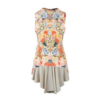 Alexander McQueen Alexander McQueen top met peplum en bloemenkaleidoscoopmotief - jaren 2010