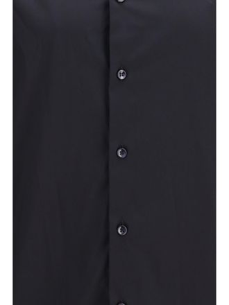 Giorgio Armani Slim-Fit Stretch Cotton Poplin Shirt - Black