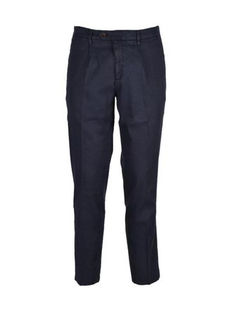 BRIGLIA 1949 Linen Cotton Stretch Trousers - Blue