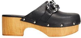 8 by YOOX LEATHER CLOG WITH CHAIN DETAIL