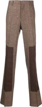 Moschino tailored-cut panelled trousers - men - Elastane/Acrylic/Silk/Polyester/Virgin Wool/Acetate/Cupro - 44 - Brown