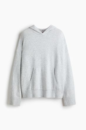 H&M Strick-Hoodie - Hellgraumeliert