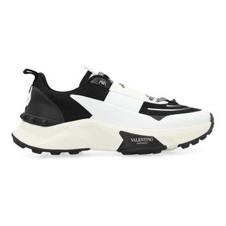 Valentino Mesh Sneakers met Leren Details - Heren - Sneakers - Zwart - 42 EU - Leer - Schoenen