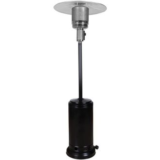 Esto Fungo Riscaldante per Esterno a Gas 1.4 kW, Struttura in Acciaio Nero con Riflettore Silver, Accensione Piezoelettrica, Ruote Integrate per Facile