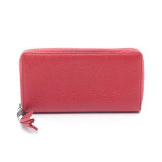 Gucci Red Color Leather Long Wallet (Bi-Fold) (Pre-Owned)