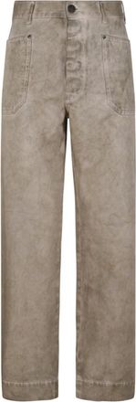 Vivienne Westwood Metallic Straight-Leg Broeken - Heren - Regular Fit Jeans - Beige - W31 - Jeans