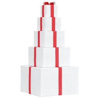 vidaXL Caja De Regalo Decoraci&oacute;n Navide&ntilde;a 250 Leds Blanco C&aacute;lido Vidaxl