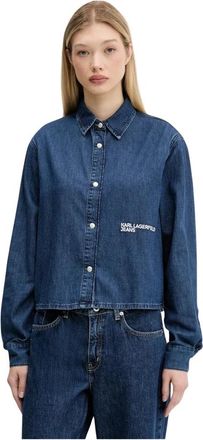 Karl Lagerfeld Regular Denim Shirt - Dames - Spijkeroverhemden - Blauw - XS - Denim - Overhemden