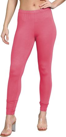 Janisramone Womens Viscose Leggings, Plain Elasticated Waist Yoga Pants for Women, Full Length Skinny Gym Leggings, Slim Fit Stretchy Pants, Women Activewear Cora