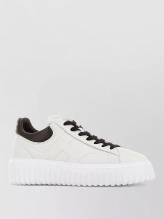 Hogan leather h stripes sneakers contrast heel
