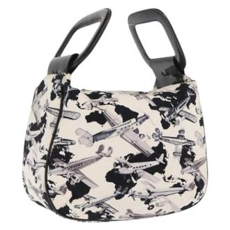 Chanel Pre-owned Handbags, female, White, Size: ONE SIZE Pre-owned Canvas Handbag