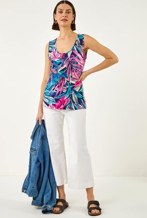 Roman Tropical Front Button Vest