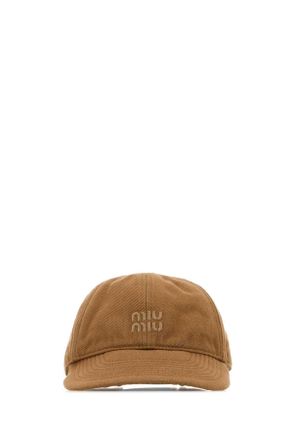 Miu Miu Camel Cotton Baseball Cap