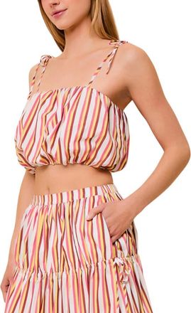 Solid & Striped The Ivy Crop Bubble Camisole in Symi Stripe at Nordstrom, Size X-Small
