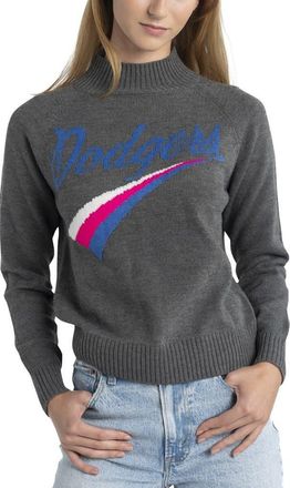 Lusso Womens Lusso Gray Los Angeles Dodgers Serena Raglan Pullover Sweater at Nordstrom, Size Xx-Large