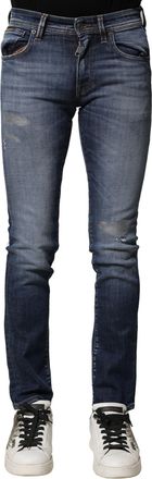 Dolce & Gabbana Blue Washed Cotton Slim Fit Men Denim Jeans Elastane Clothing