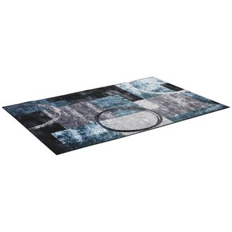 HOMCOM Large Blue Area Rug - Geometric Carpet for Living Room Bedroom - 160x230cm | TJ Hughes
