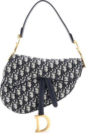 Dior Saddle Handbag Oblique Canvas Medium shoulder bag - Blauw