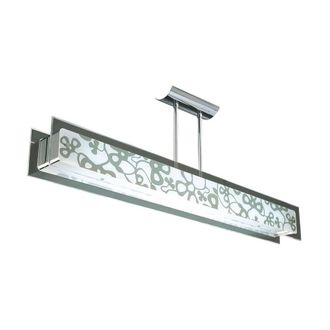 Netlighting Euphoria Semi Flush Chrome 2 Light T5 White Glass CFL Compatible in Grey