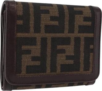 Fendi Pre-owned Zucca Canvas Portemonnee - Dames - Vintage Accessoires - Bruin - ONE Size - Leer - Vintage