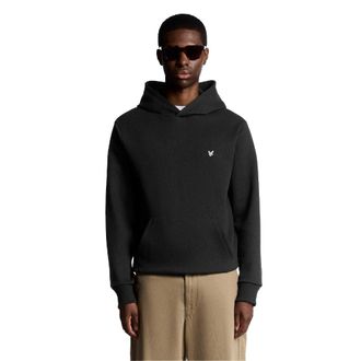 Lyle & Scott Heren Diagonaal Weefsel Hoodie (Zwart)