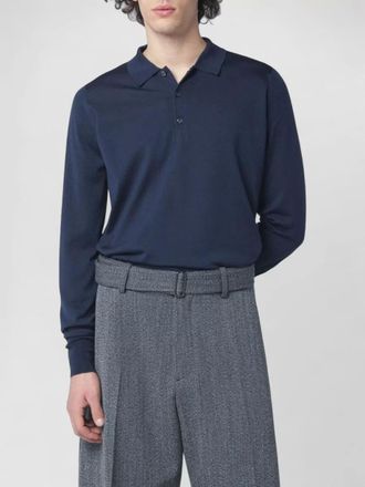 John Smedley wool polo shirt long sleeves collar
