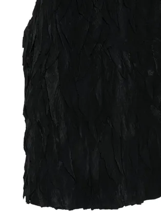 Alysi Feather-Textured Ruffled Tank Top - Black