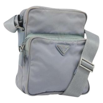 Prada Pre-owned Cross Body Bags, female, Blue, Size: ONE SIZE Pre-owned Vintage Nylon Shoulder Bag