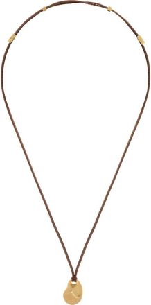 Reiss Leather Cord Pendant Necklace in Gold Tone /Tan at Nordstrom