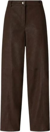 Pinko Pinko - Barolo Broek - Dames - Broeken - Bruin - Maat: S Leer