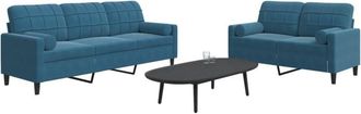 vidaXL Vidaxl - Juego De Sof&aacute;s Con Cojines 2 Piezas Terciopelo Azul