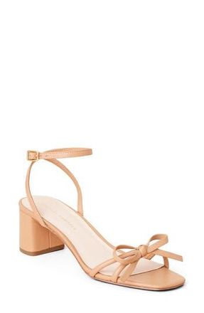 Loeffler Randall Gracie Bow Ankle Strap Leather Sandal in Dune at Nordstrom Rack, Size 8