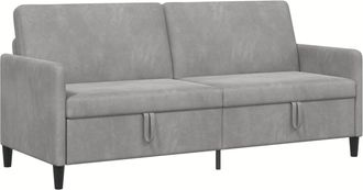 vidaXL Sof&aacute; Con Almacenamiento Gris Claro 192 X 78 X 87 Cm Poli&eacute;ster Vidaxl