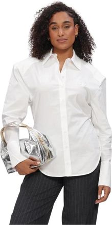 ALIX The Label Geweven Getailleerde Blouse - Dames - Overhemden - Wit - S - Leer - Overhemden