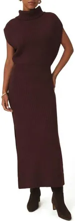 Splendid Madeline Rib Turtleneck Maxi Sweater Dress in Merlot Red at Nordstrom, Size X-Large