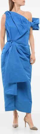 Alexander McQueen Gedrapeerde midi-jurk - Blauw